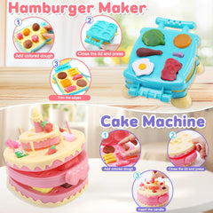 Crelloci cake maker dough tool creates vibrant shapes for pretend baking fun.