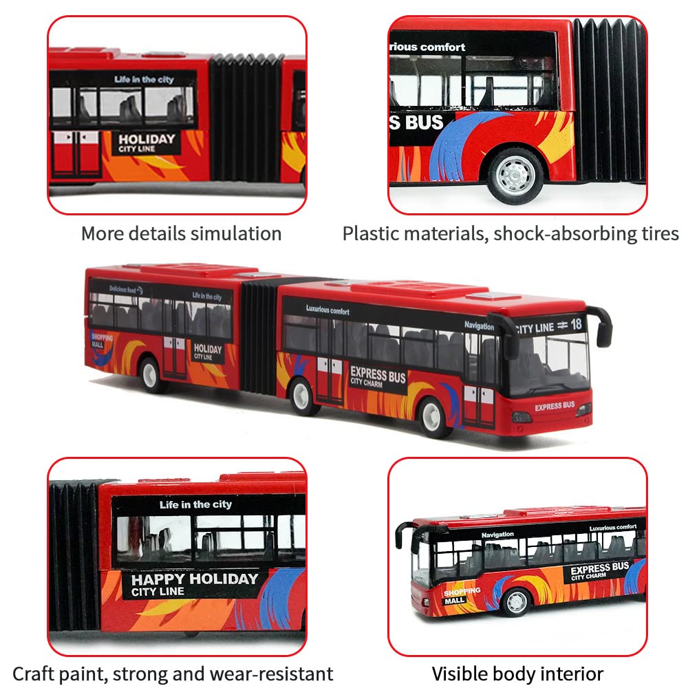 Crelloci Diecast metal bus combines durability with smooth edges for safe play