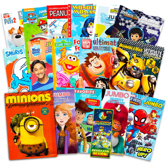 Crenstone Bulk Coloring Books 16-assortment cover art inspires creative play for kids