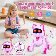 Cretargio robot cat in dance mode; engaging movement for kids.
