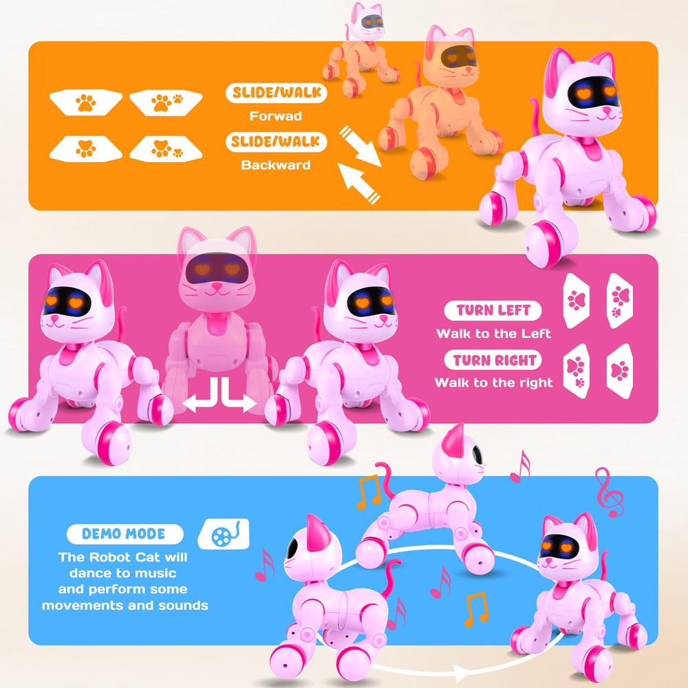 Cretargio robot cat remote control panel; easy setup for playful sessions.