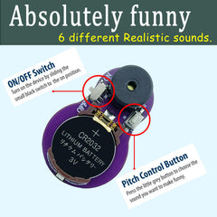 CricketPrank multi-sound options closeup showing varied chirps and beeps.
