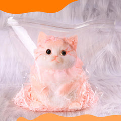 CritterCopia Big Taba Squishy Cat pink; decorative kawaii cat toy for desks or shelves