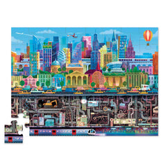 Crocodile Creek finished Big City puzzle measuring 27 by 20 inches
