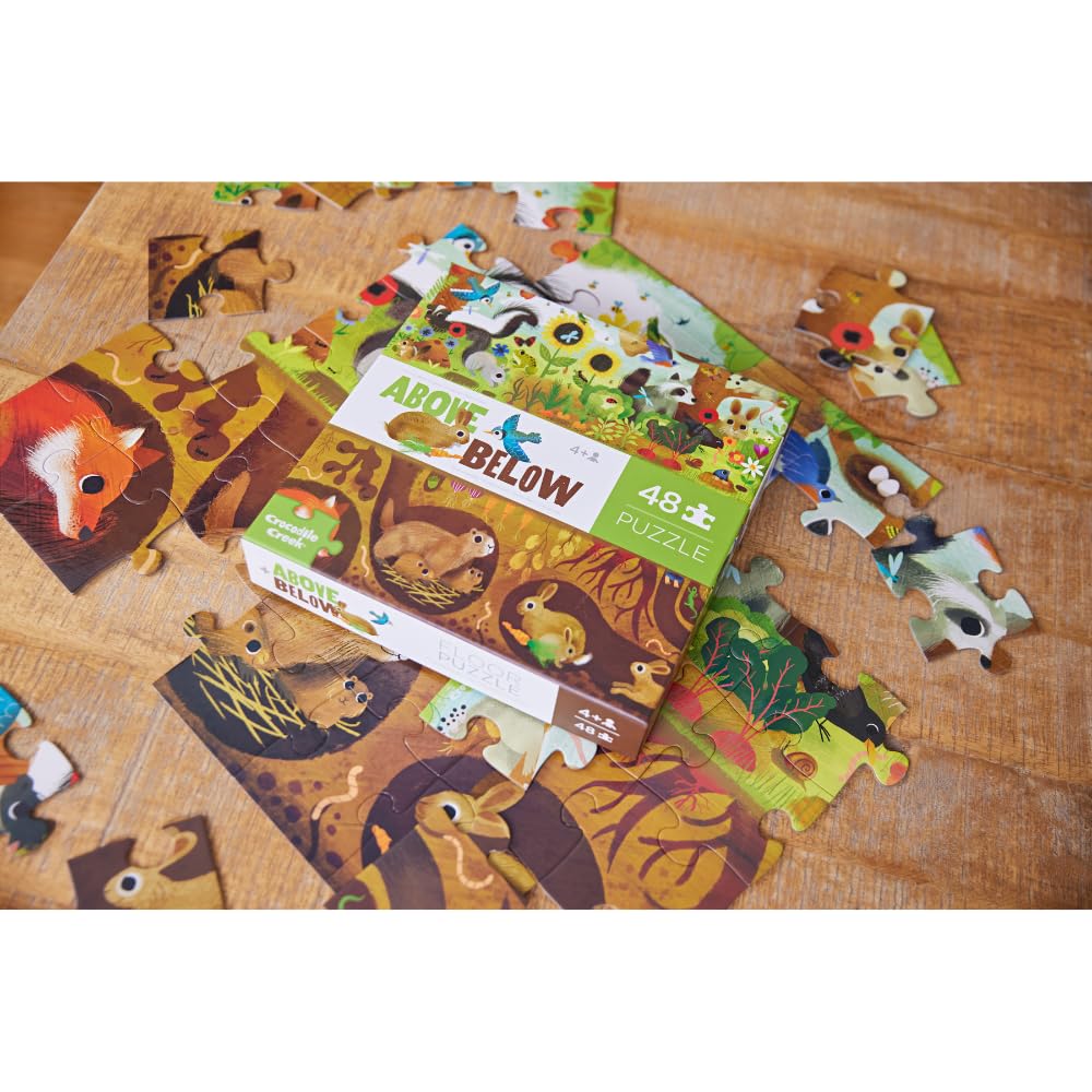Crocodile Creek floor puzzle playtime setup with large pieces for early learners