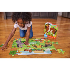 Crocodile Creek heavy-duty storage box pictured keeps pieces organized between play sessions.