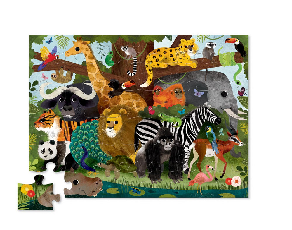 Crocodile Creek Jungle Friends artwork with bold colors for easy learning.