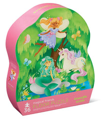 Crocodile Creek Magical Friends floor puzzle box shows sturdy storage after play.