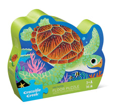 Crocodile Creek sea turtle puzzle box for kids with durable storage and kid-friendly design
