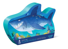 Crocodile Creek Shark Reef floor puzzle box with sturdy storage after play.