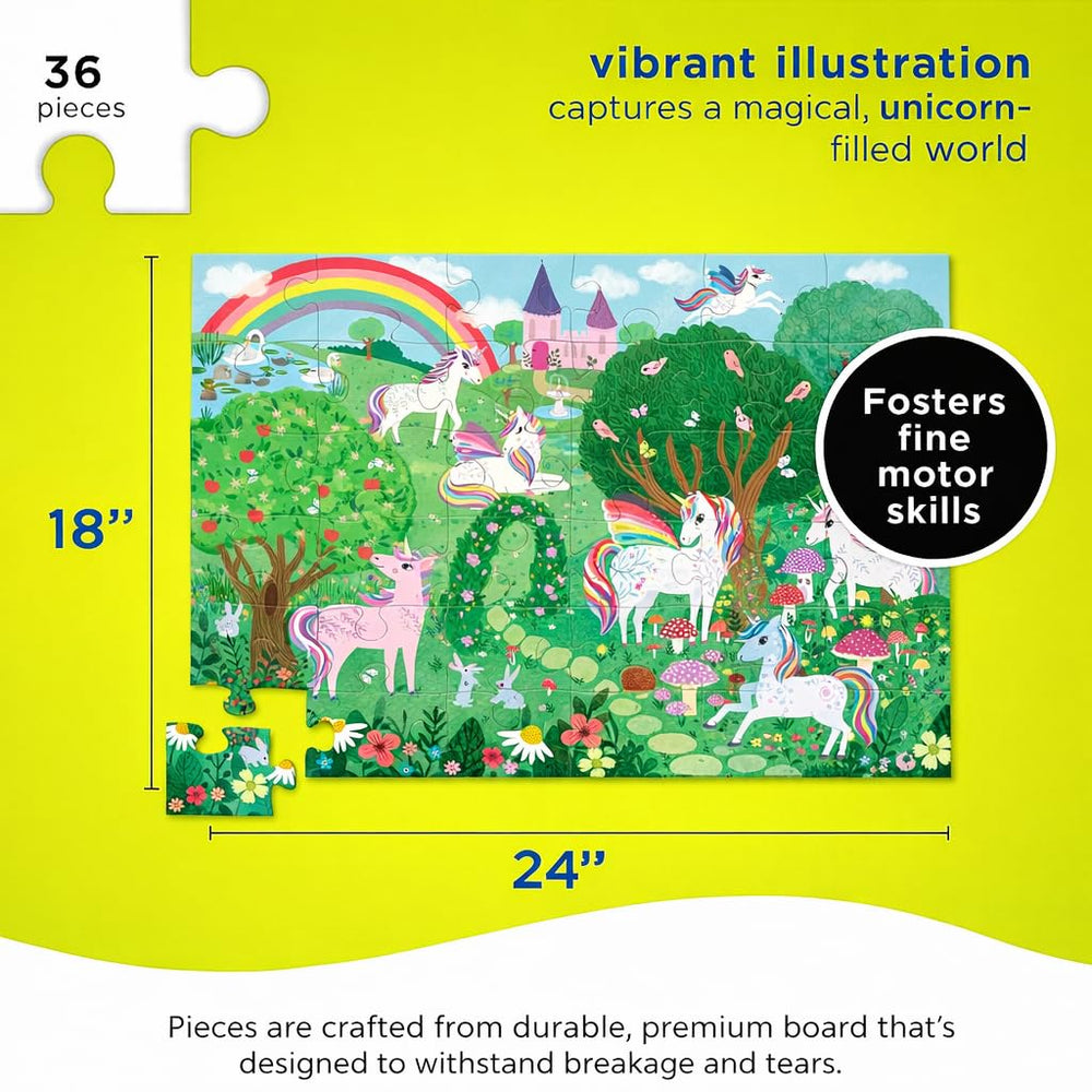 Crocodile Creek Unicorn Dreams puzzle storage box keeps pieces organized after use.