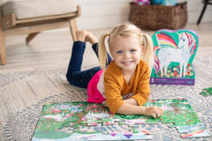 Crocodile Creek Unicorn Dreams puzzle colors brighten playtime and support visual recognition.