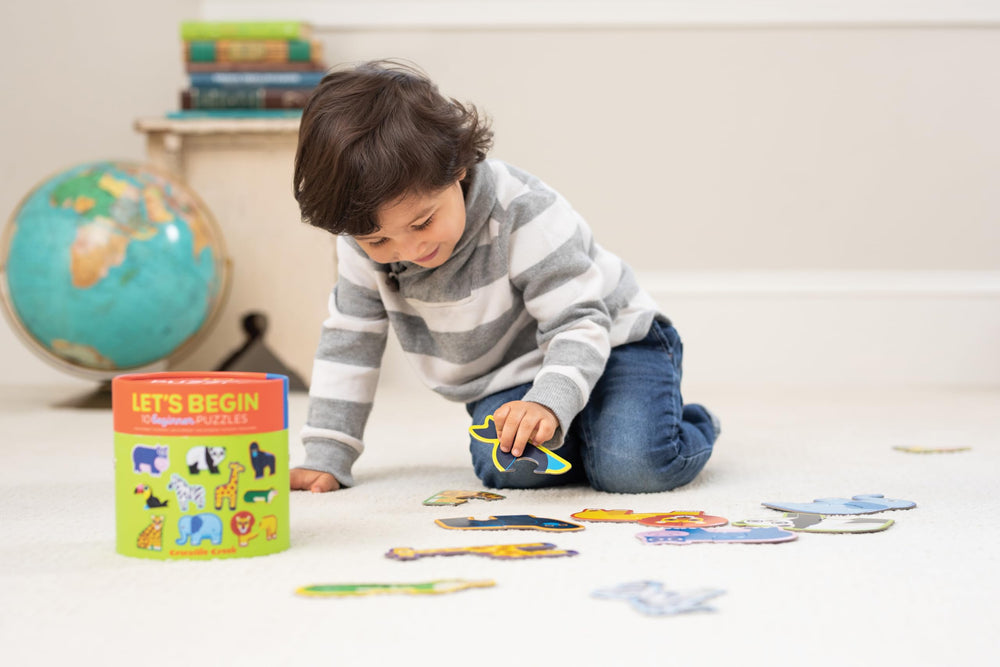 Crocodile Creek vehicle puzzle fosters hand-eye coordination during imaginative play