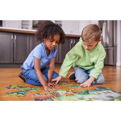 Crocodile Creek Wild Kingdom puzzle assembly scene, ideal for family playtime.