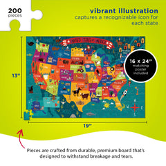 Crocodile Creek colorful USA map design for engaging learning visuals.