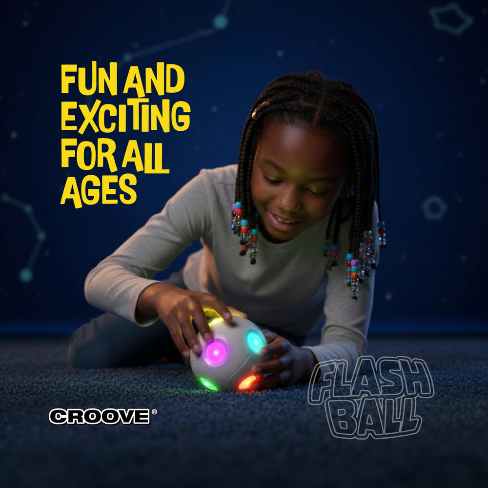 Croove Flashball action connect game tests hand-eye coordination with glow cues.