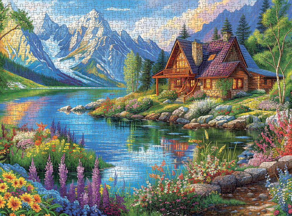 Cross & Glory Lakeside Serenity lake reflection scene supports calm focus.