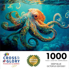 Cross & Glory Ocean Octopus Art puzzle image highlighting detailed underwater design.