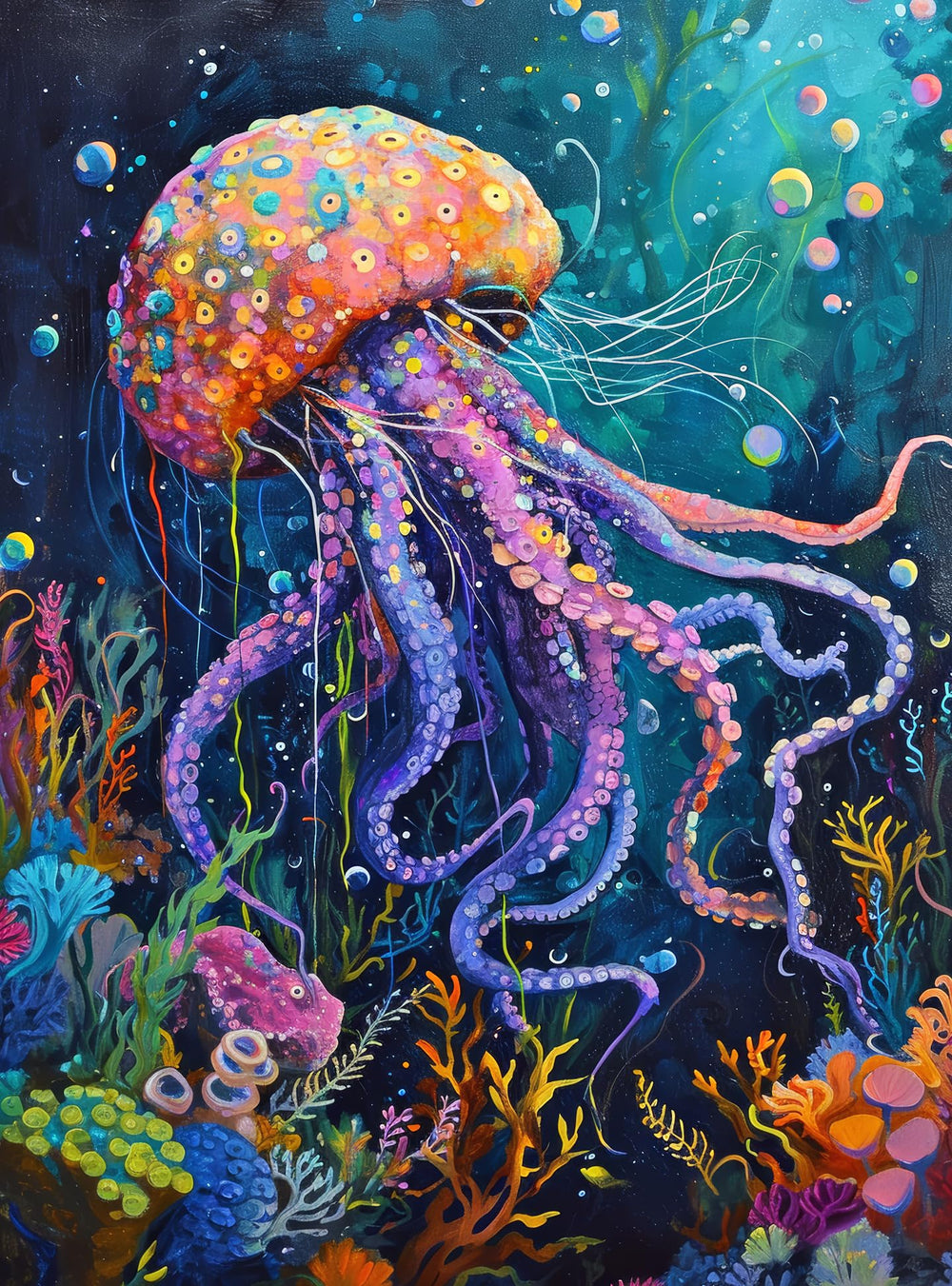 Cross & Glory Ocean’s Opus firework jellyfish image reveals vibrant colors for immersive puzzle fun.