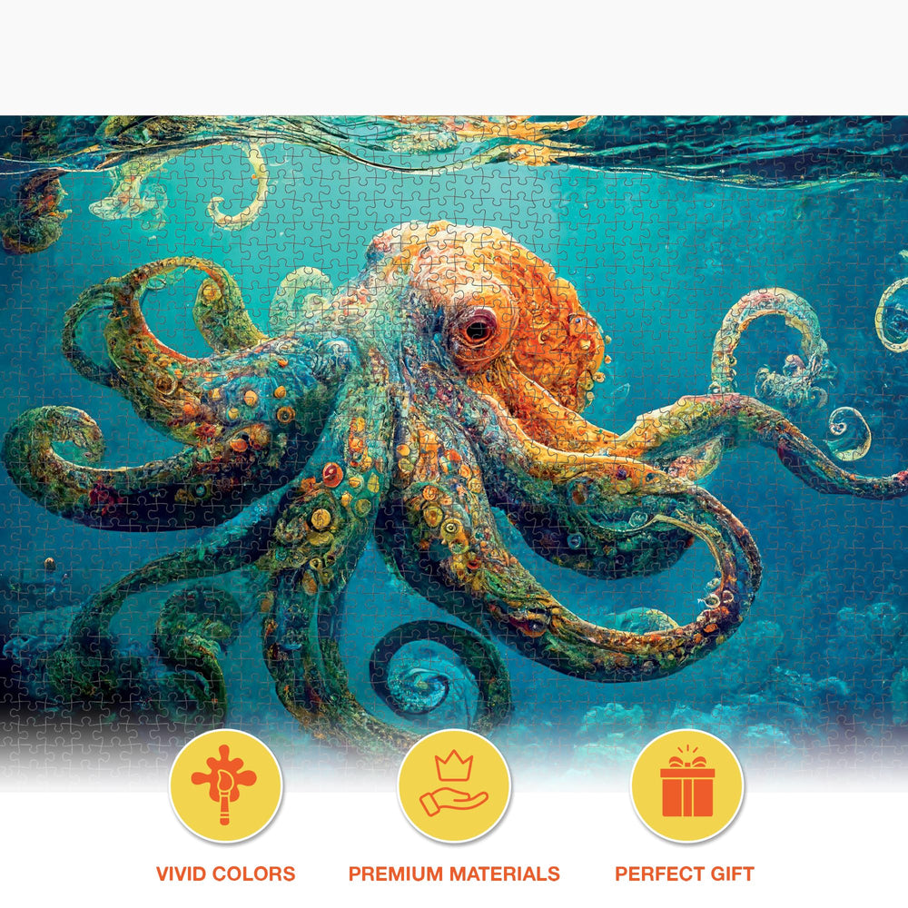 Cross & Glory Orange Octopus body close-up image with vibrant color contrast.