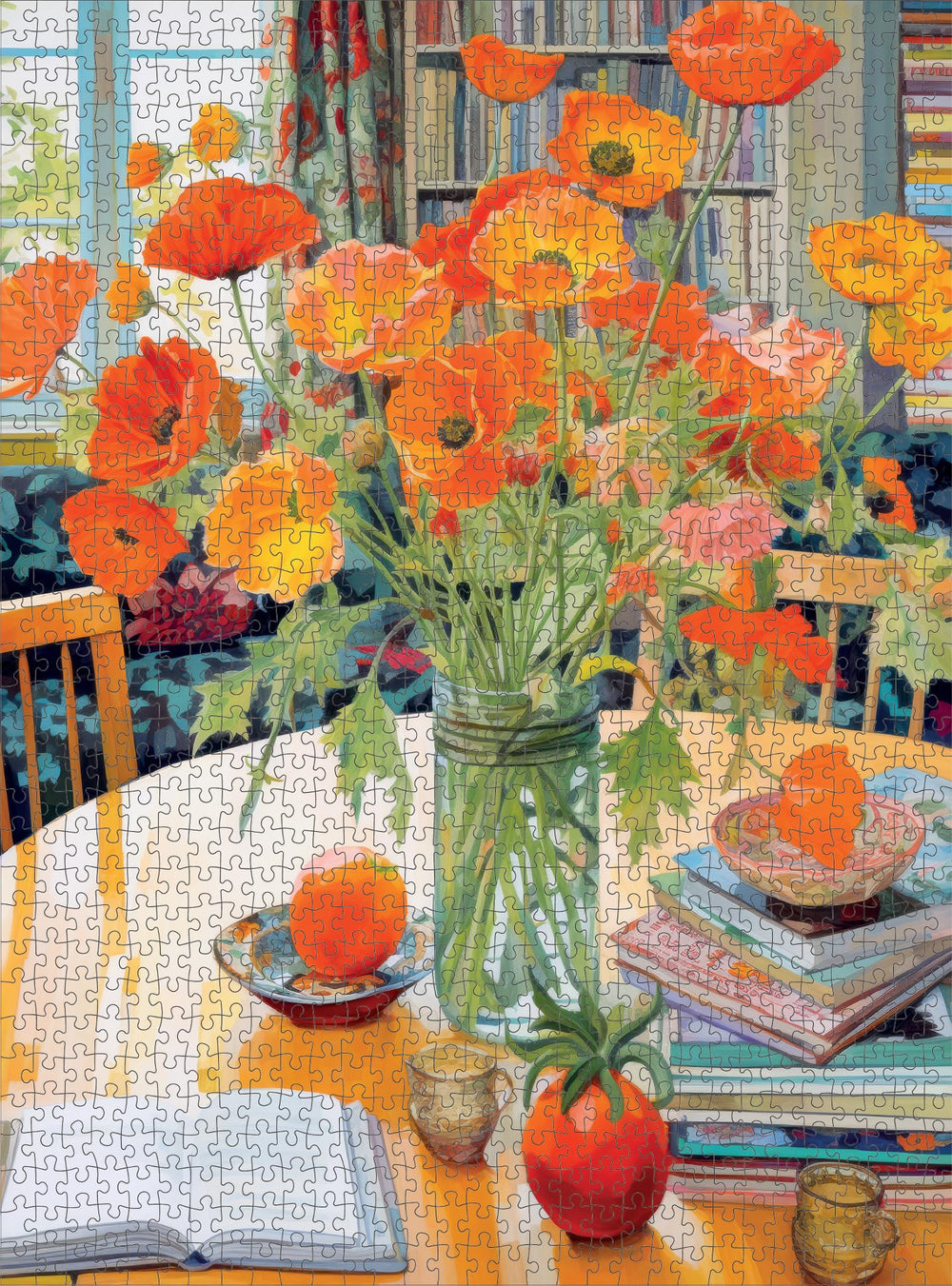 Cross & Glory Poppies Panorama: Orange Elegance satin-finish—glare-reducing surface for comfortable viewing.