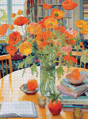 Cross & Glory Poppies Panorama: Orange Elegance satin-finish—glare-reducing surface for comfortable viewing.