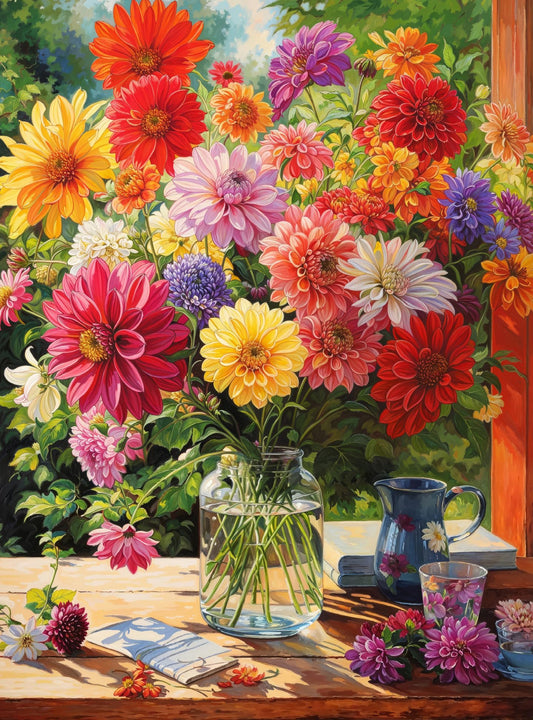 Cross & Glory Rainbow Dahlia Delight puzzle box with satin finish ready for gifting.