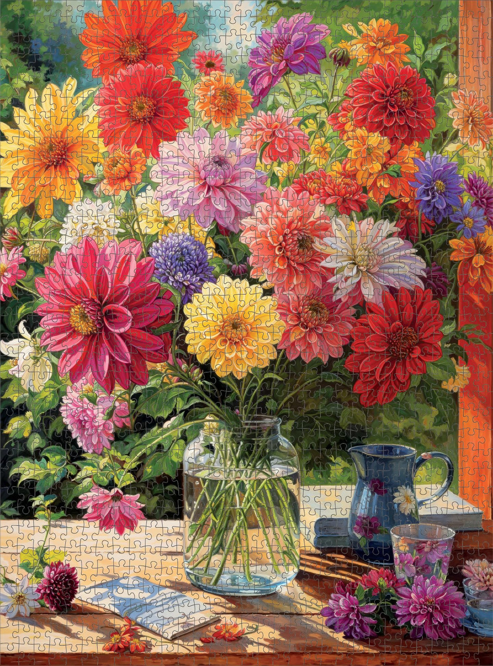 Cross & Glory Rainbow Dahlia Delight color swatches reveal rich transitions on petals.