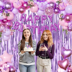 CrossFingers happy birthday confetti balloons sparkle on tables and arches
