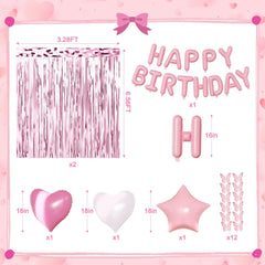 CROSSFINGERS pink happy birthday balloon adds a classic message to decor