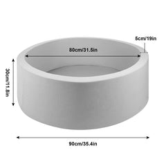 CROWNZONEE foam ball pit 36-inch grey diameter showcasing size.