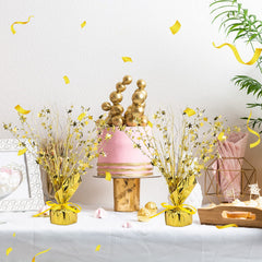 Crowye gold star centerpiece side view adds an elegant focal point