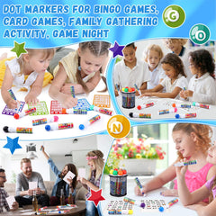 Crtiin bingo night activity with daubers enhances card decoration and group play