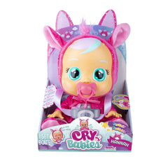 Cry Babies Hannah includes attached pacifier and changeable animal-print onesie for versatile scenes.