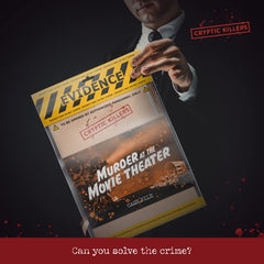 Cryptic Killers box contents enable an atmospheric, theater-themed mystery at home.