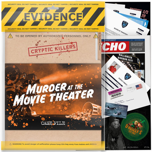 Cryptic Killers murder at the movie theater box offers an immersive night of deduction.