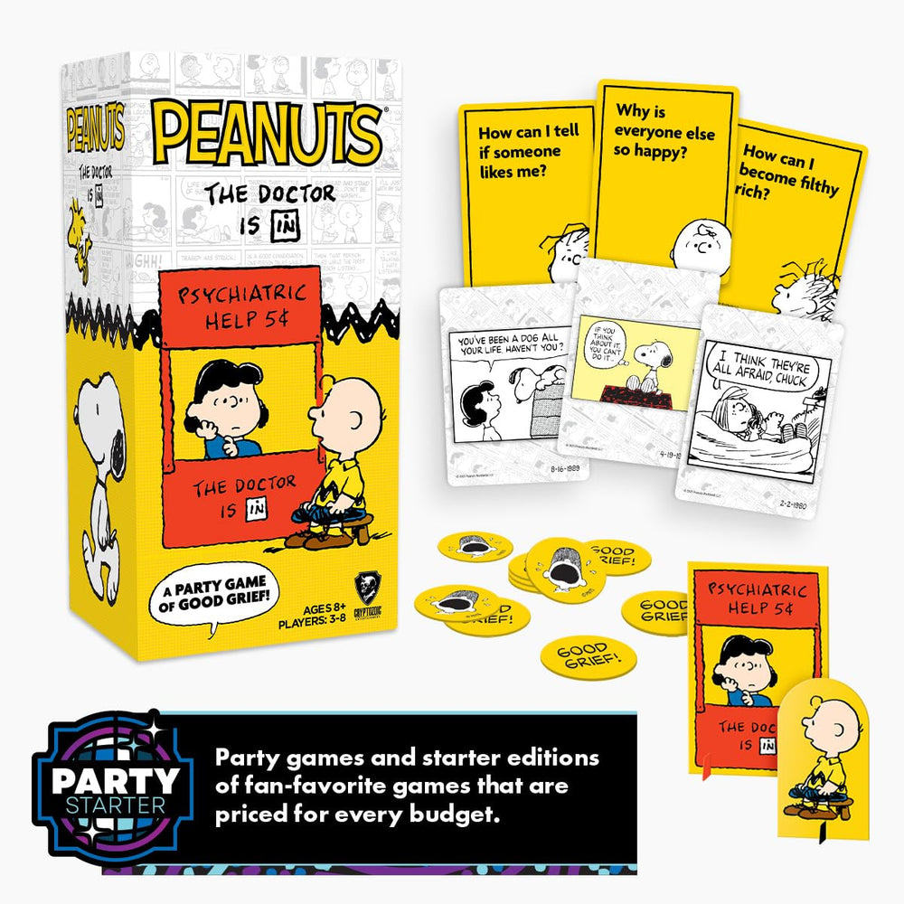 Cryptozoic Peanuts Doctor in fast-paced gameplay emphasizes quick rounds for lively gatherings.
