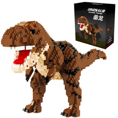 CSNRHG Dinosaur Tyrannosaurus blocks model shown in a realistic head and teeth for immersive building