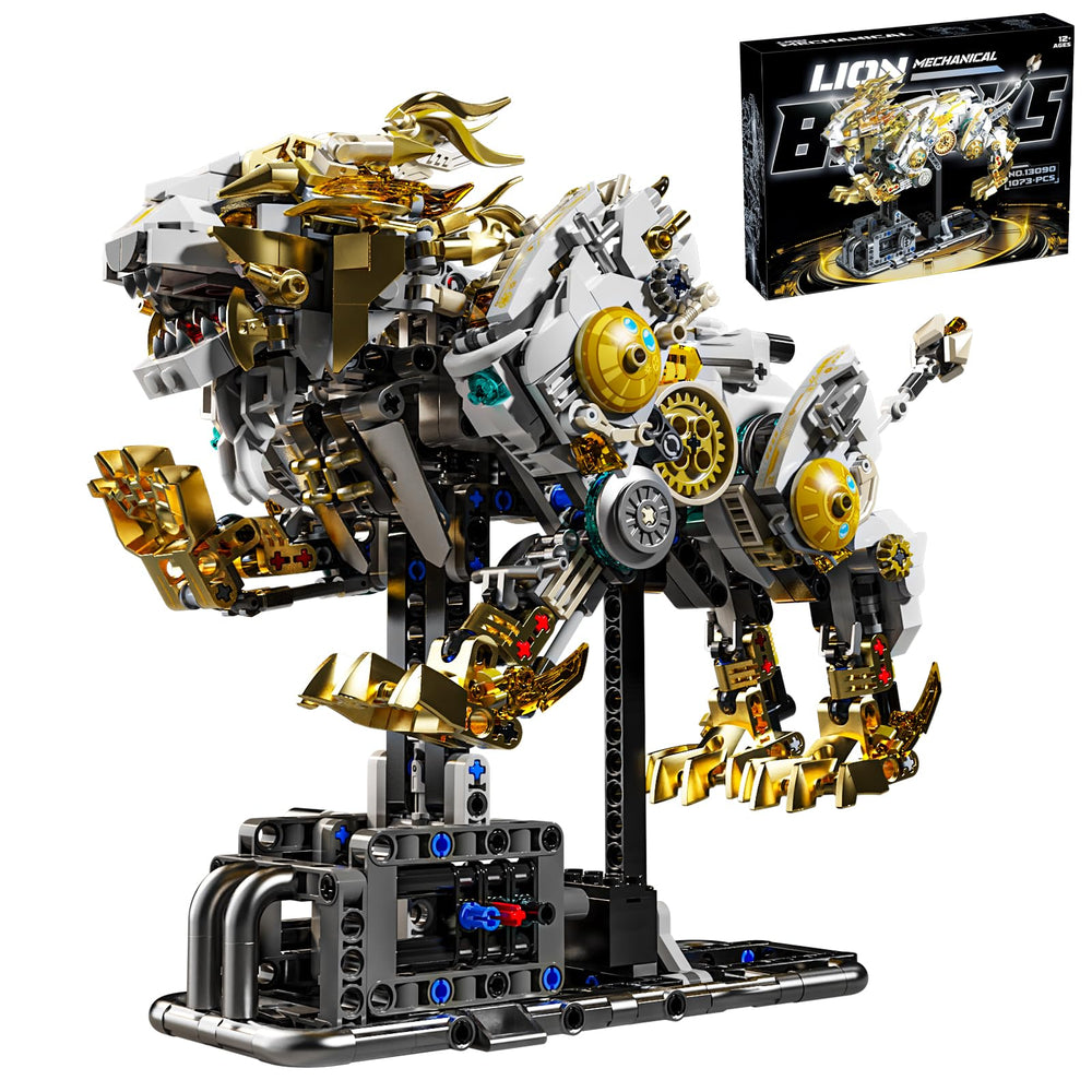 CSNRHG Mechanical Lion with golden armor for stylish display