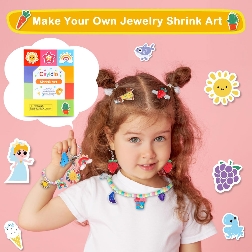 Csyidio finished shrink art projects ready to gift or display at home.
