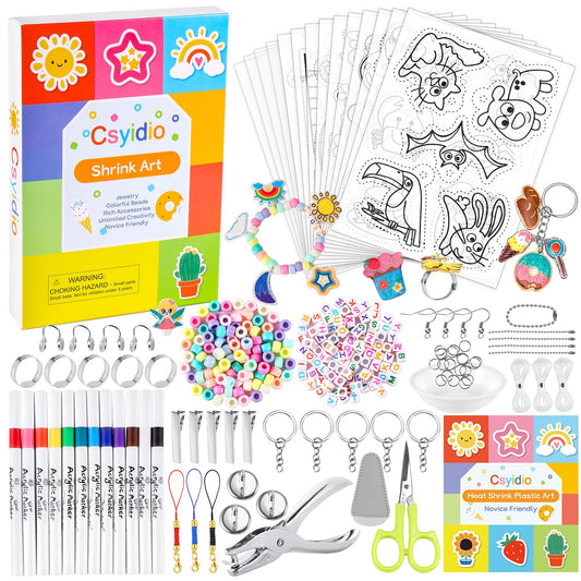 Csyidio shrink art kit cover showcasing all-in-one beginner set for DIY crafts.
