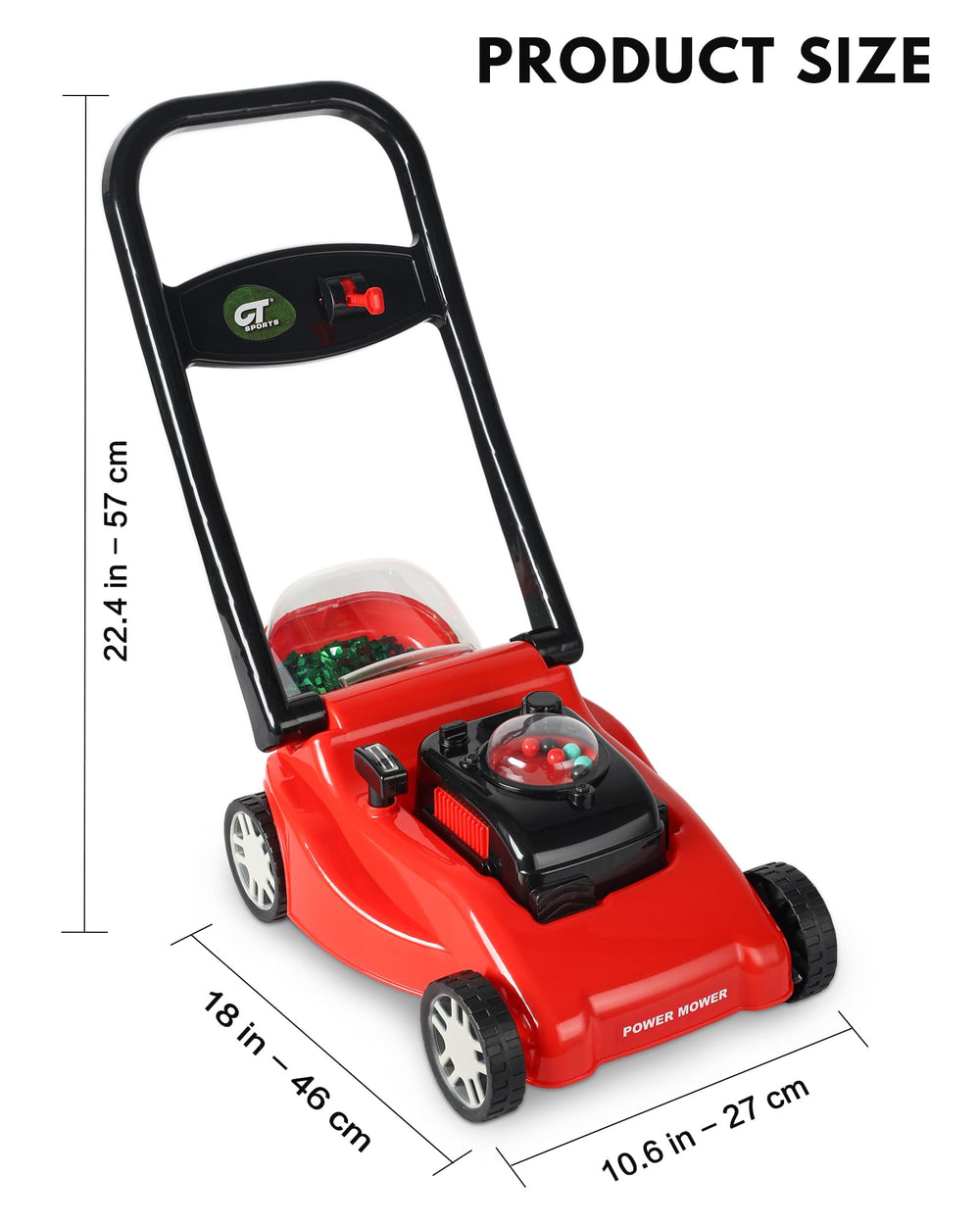 CT SPORTS Red design Kids Lawn Mower stands out during holidays