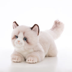 CU-MATE gray Ragdoll cat plush 20-inch with lifelike features for cozy play and decor.