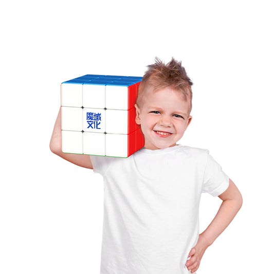 Cuberspeed giant 18cm cube viewed from the top, a bold display piece for puzzle fans.