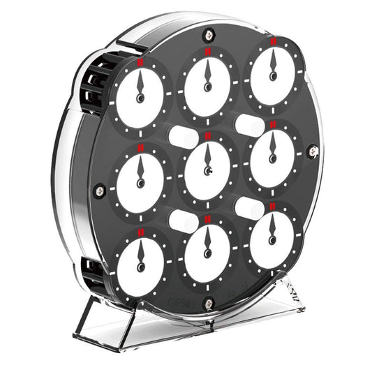 CuberSpeed QY magnetic clock puzzle front view with magnets and inlays