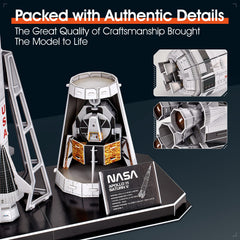 CubicFun foam board Saturn V model emphasizing safe material and handling