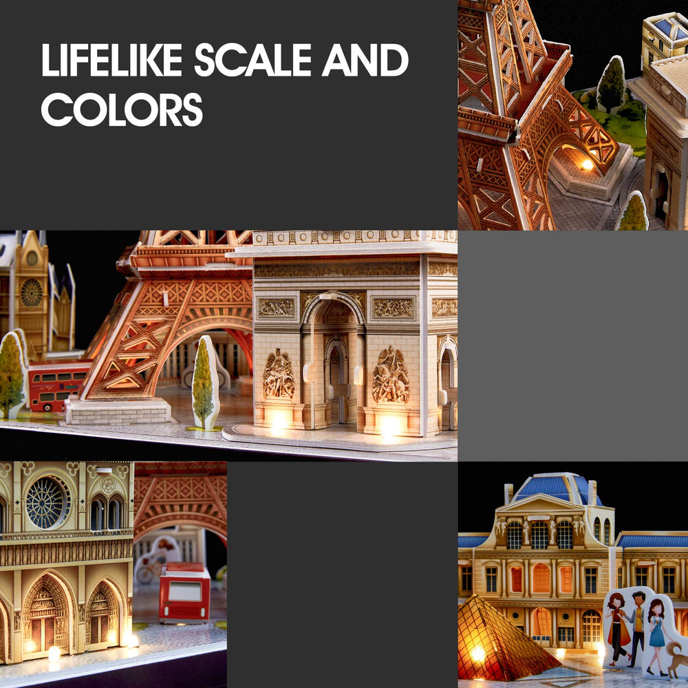 CubicFun Paris Cityline Arc de Triomphe image demonstrates precise building for desktop decor