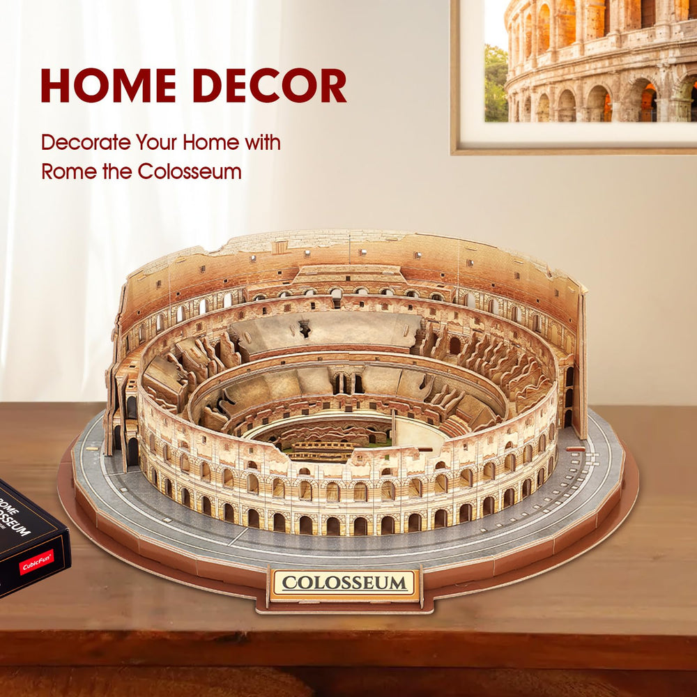 CubicFun Colosseum assembly interlocking pieces promotes hands-on focus during creative play.