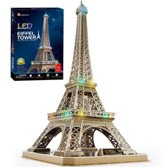 CubicFun Eiffel Tower LED-lit puzzle glows warmly for cozy nights.