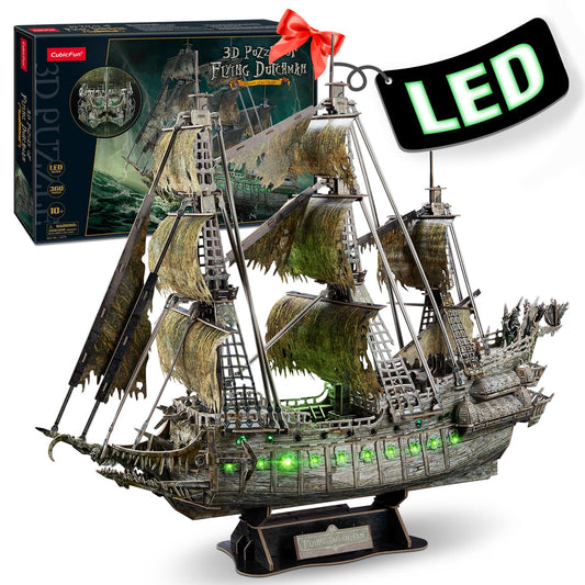 CubicFun Flying Dutchman with green LED glow enhances dark-room displays